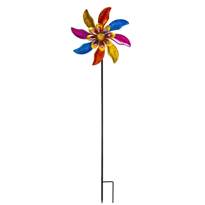 48"H Rainbow Windmill Wind Spinner Stake, 2 ASST.