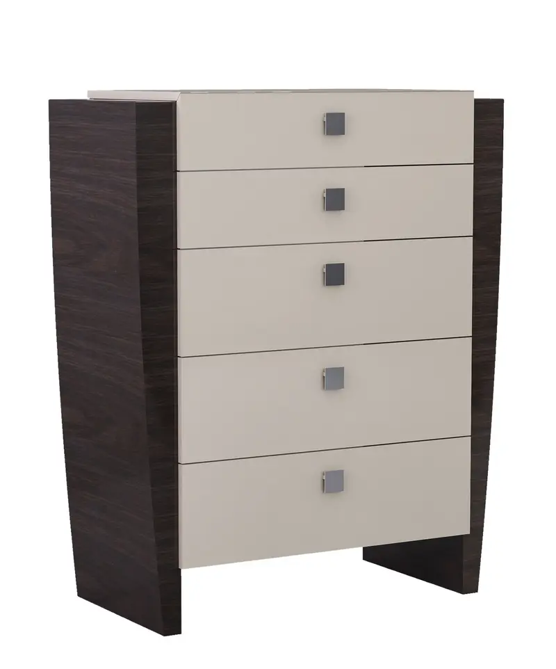 48" Refined Beige High Gloss Chest By Homeroots