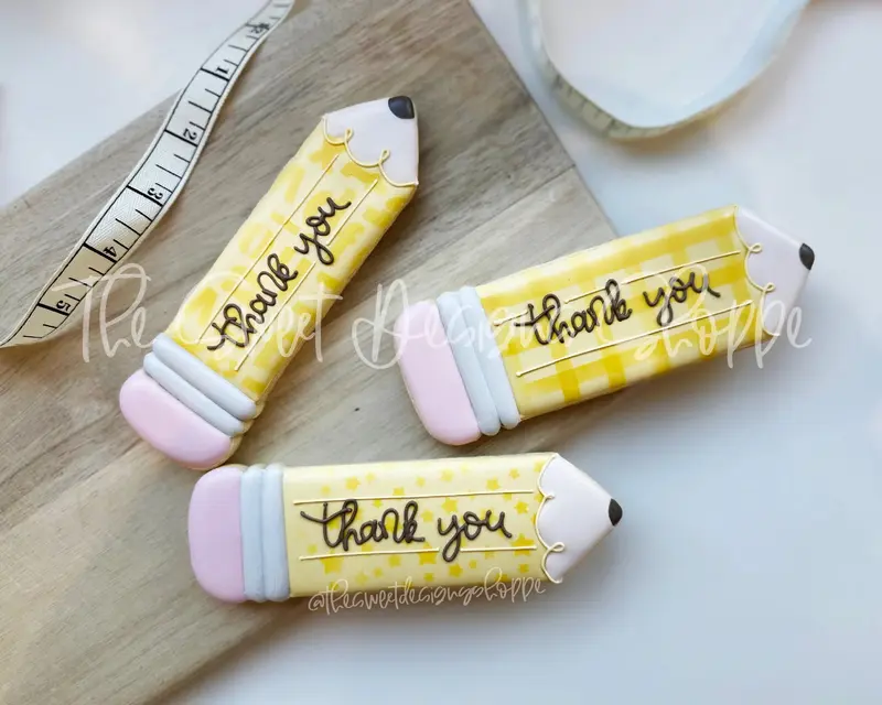 5.75" Long Pencil Plaque Cookie Cutters Set - Set of 3 - Cookie Cutters