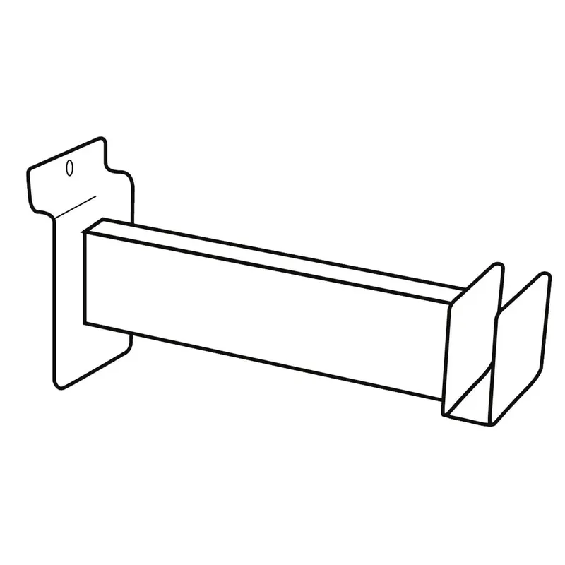 5" Hang rail Brackets for Slat wall, White, Set of 2