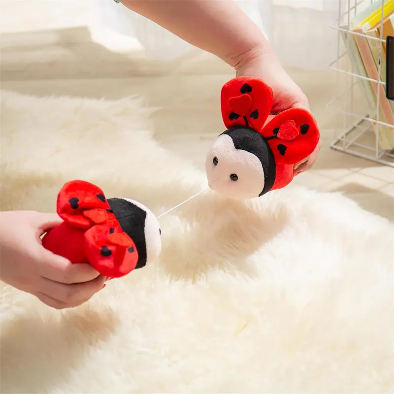 5" Plush Kissing Ladybug Plush with Pull string movement