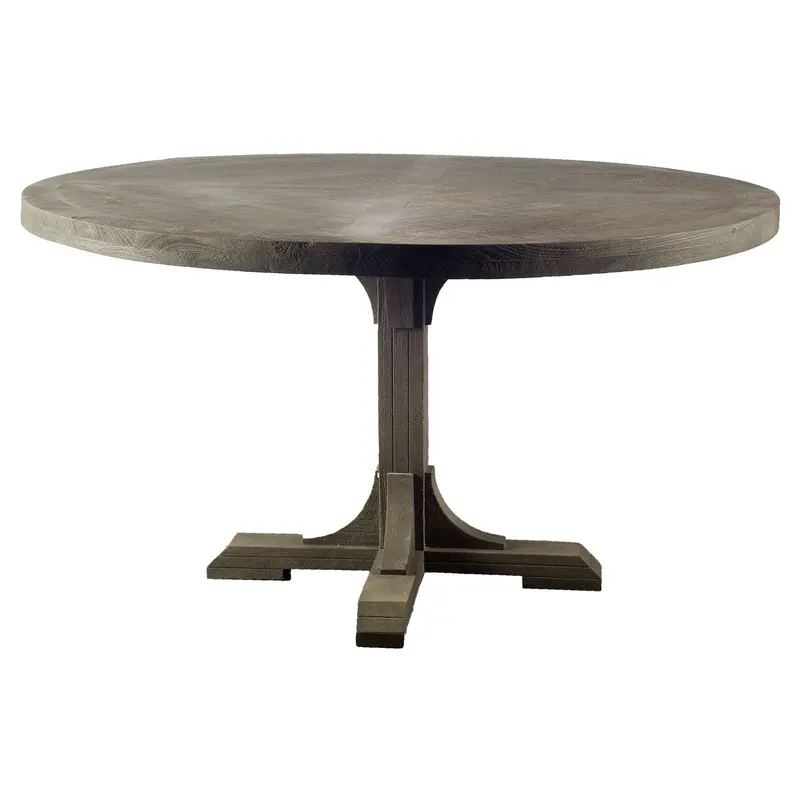 54' Circular Solid Wood Top With Pedestal Style Base Dining Table By Homeroots
