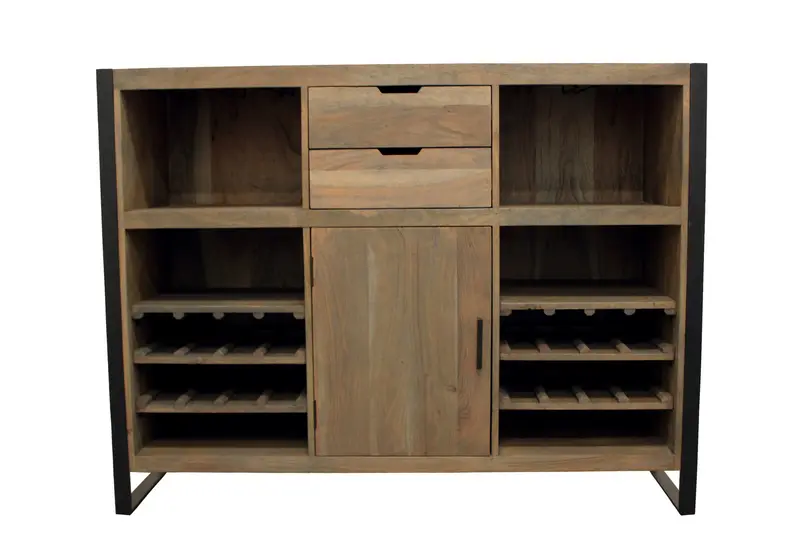55" Gray and Black Solid Wood Sled Console Table With Storage With Storage By Homeroots