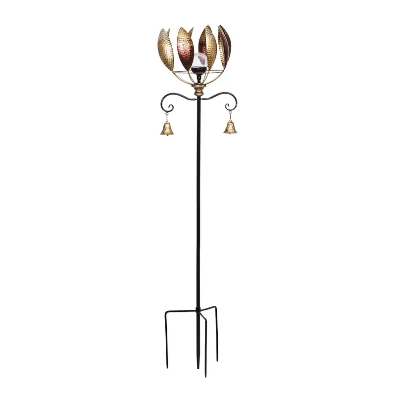 59.5"H Wind Spinner, Copper Leaves