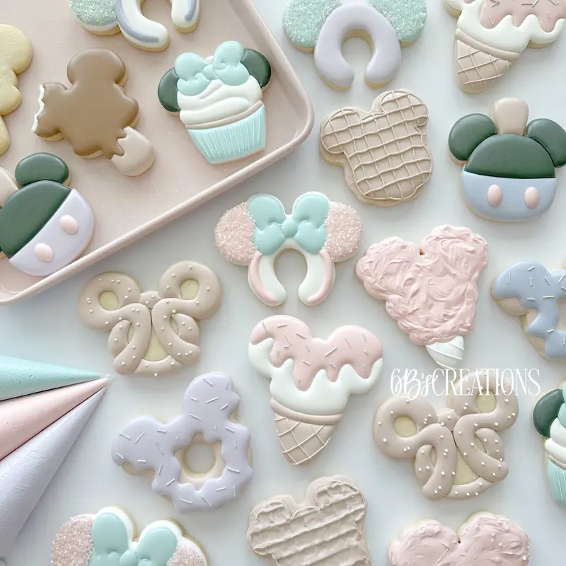 6 B's Creations - Theme Park Snacks - Set of 10 Mid Size Cookie Cutters - Online Class not included