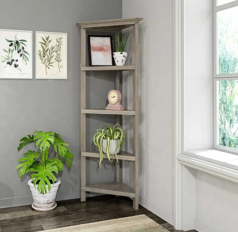 60" Bookcase with 2 Shelves in Washed Grey By Homeroots - 379943