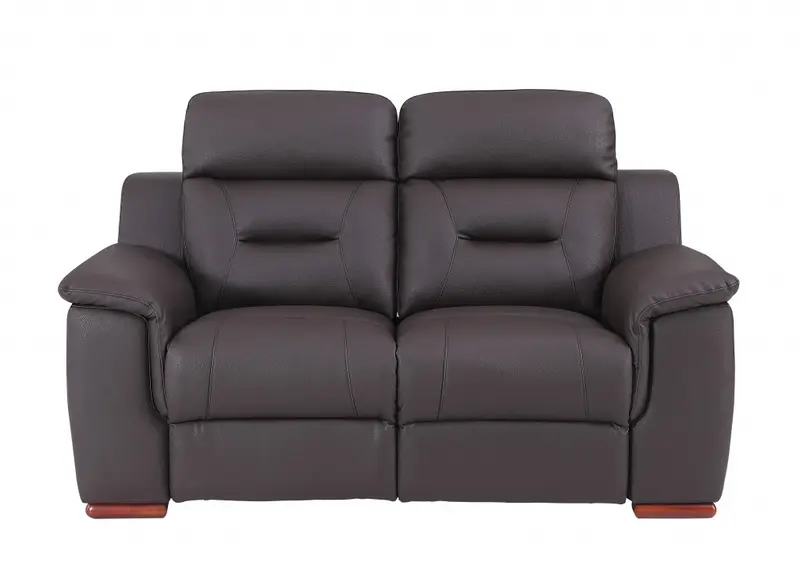 67" Brown Faux Leather Manual Reclining Love Seat By Homeroots