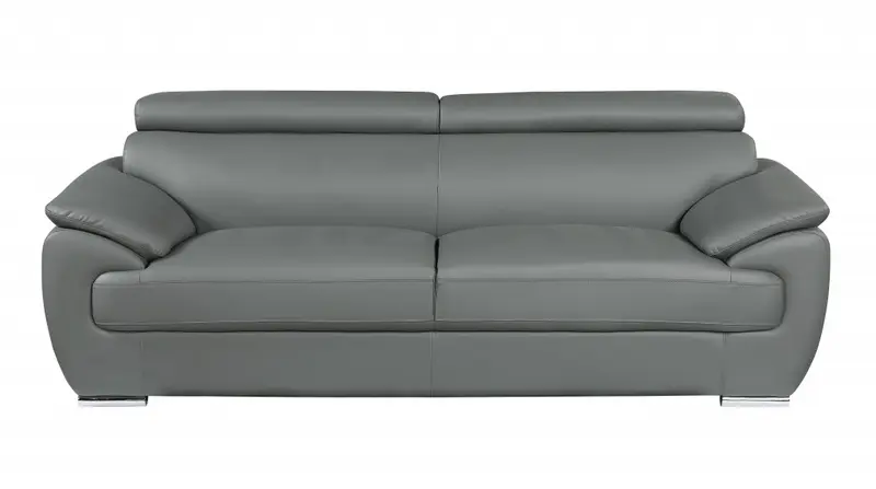 69 X 38  X 32To 39 Modern Gray Leather Sofa And Loveseat By Homeroots