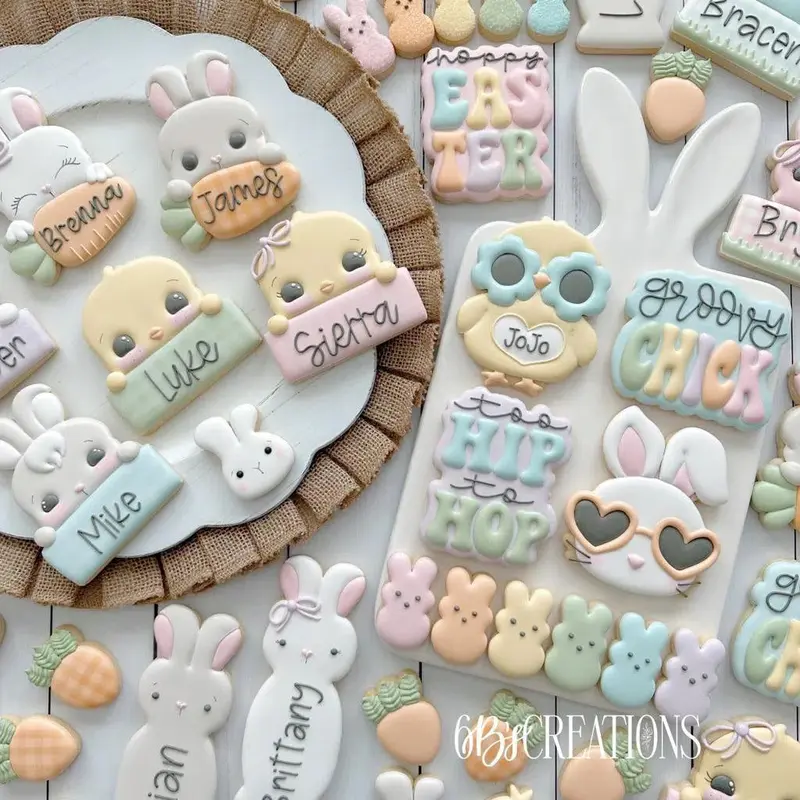 6B's Creations “Easter 2023” Class Cookie Cutters Set - Set of 18 Cookie Cutters - Online Class not included.