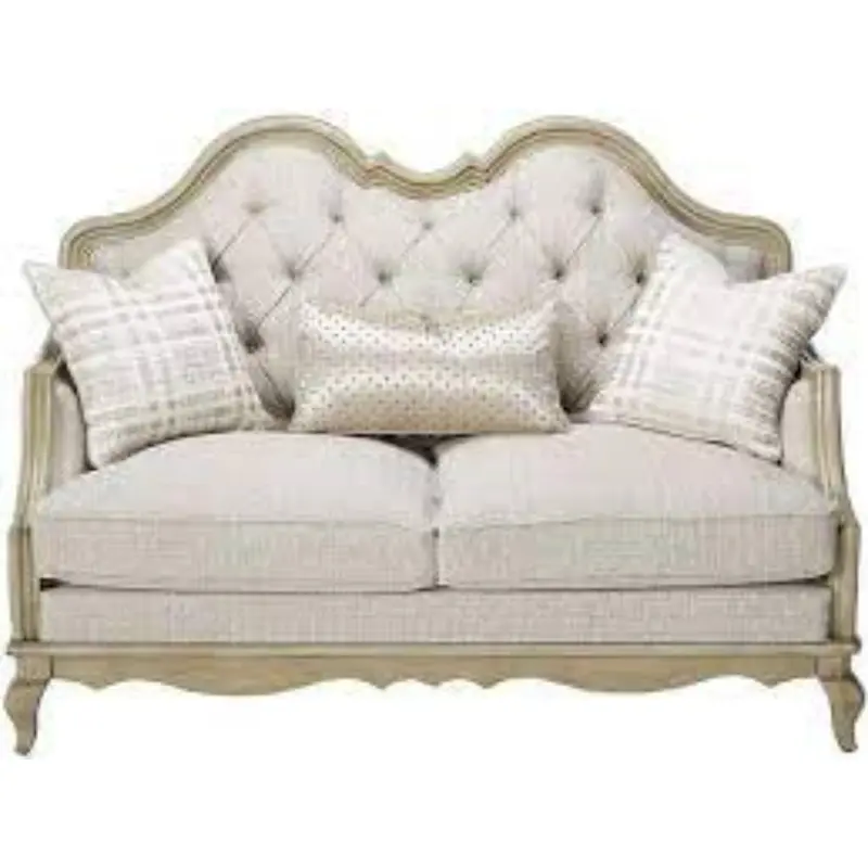 70" Silver And Platinum Faux Leather Love Seat And Toss Pillows By Homeroots