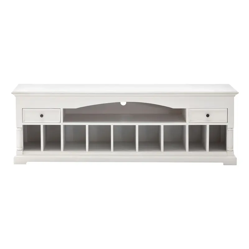 71" Classic White And White Solid Console Table With Storage By Homeroots