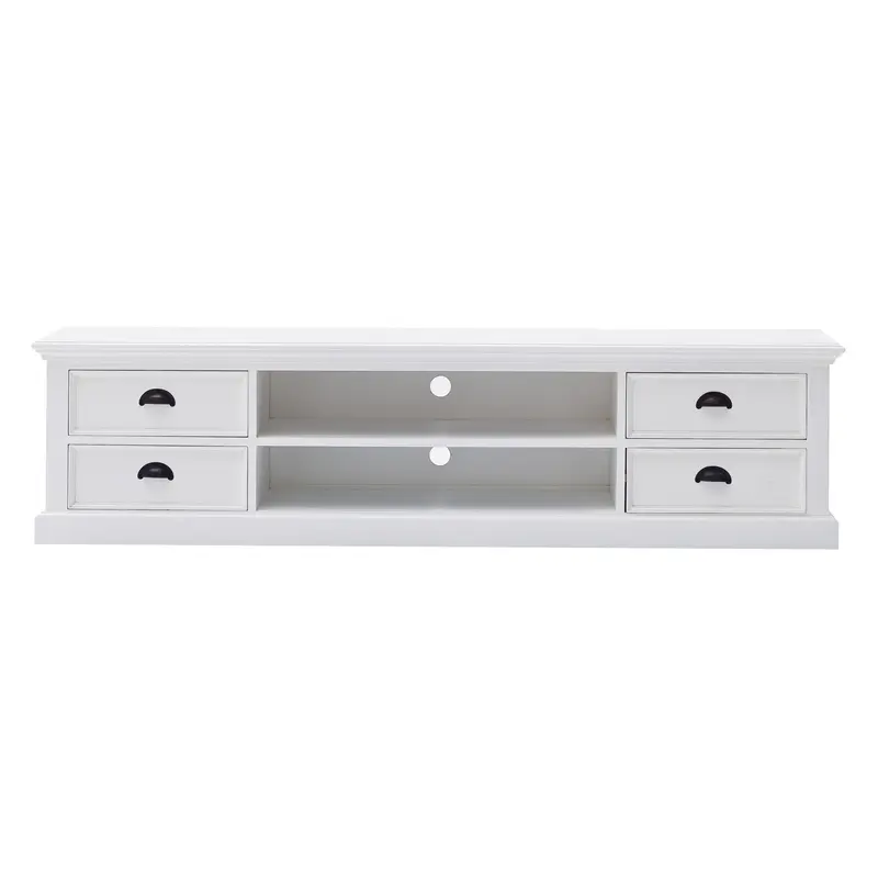71" Classic White Entertainment Unit with Four Drawers By Homeroots