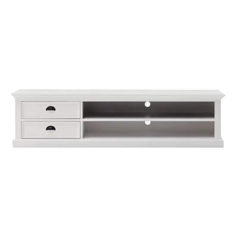 71" Classic White Entertainment Unit with Two Drawers By Homeroots