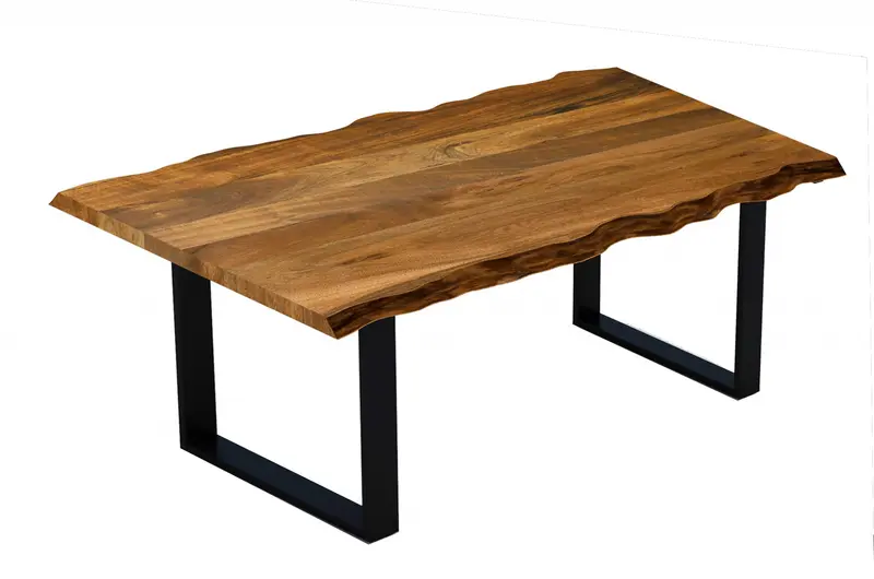 71" Modern Rustic Real Wood Live Edge Dining Table By Homeroots