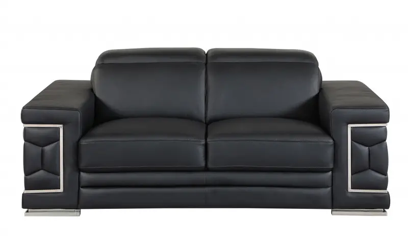 71" X 41" X 29" Modern Black Leather Sofa And Loveseat By Homeroots