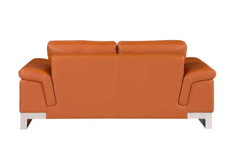 73'" X 39'" X 32'" Modern Camel Leather Sofa And Loveseat By Homeroots