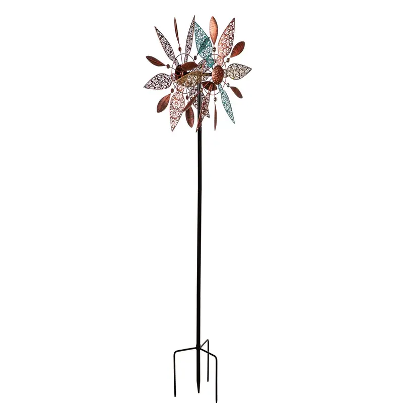 75"H Copper Fan Wind Spinner