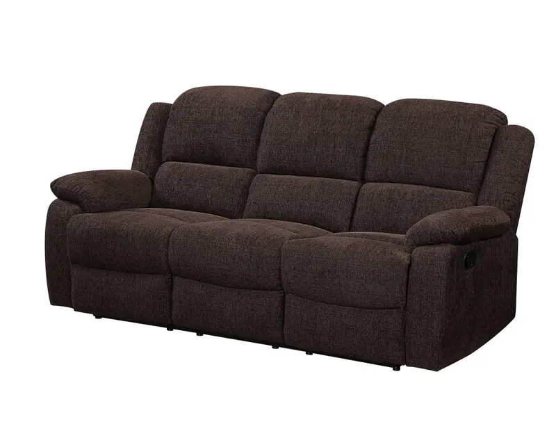 79" Brown Chenille And Black Sofa By Homeroots