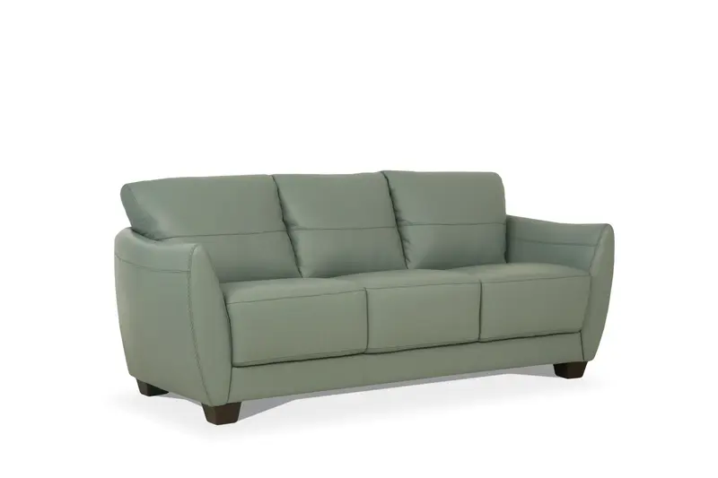 79" Watery Leather And Black Sofa By Homeroots