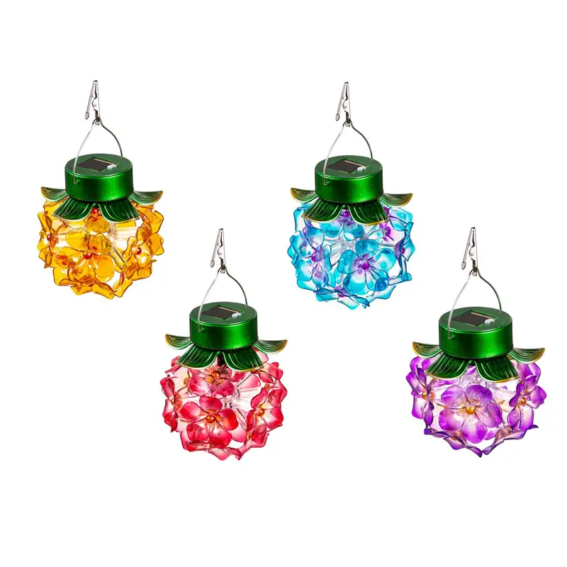 8"H Solar Lantern, Mini Hanging Flower, In CDU