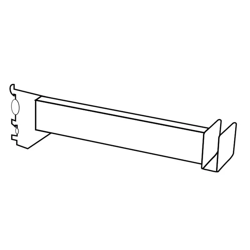 8" Hang rail Brackets for 0.5" Slot Standard, White, Set of 2