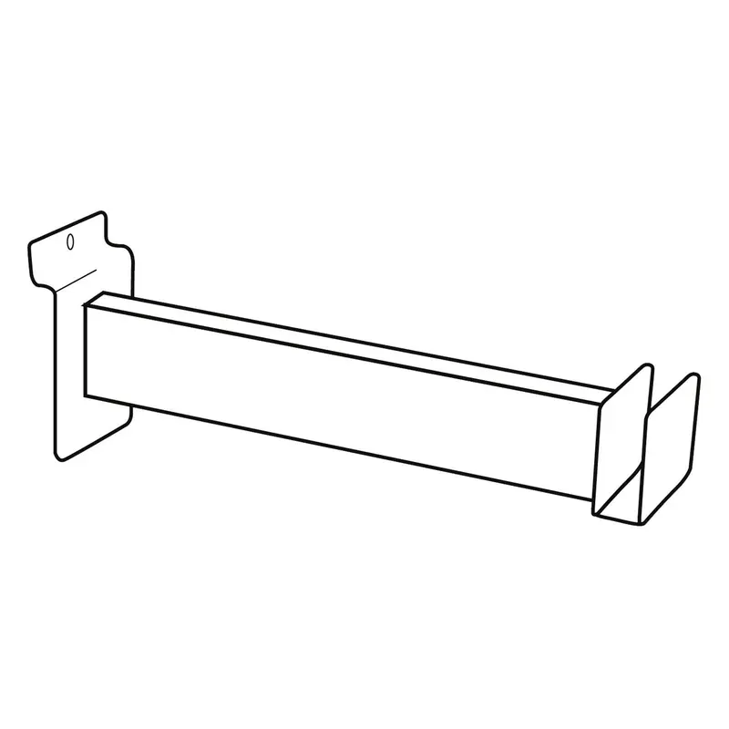 8" Hang rail Brackets for Slat wall, White, Set of 2