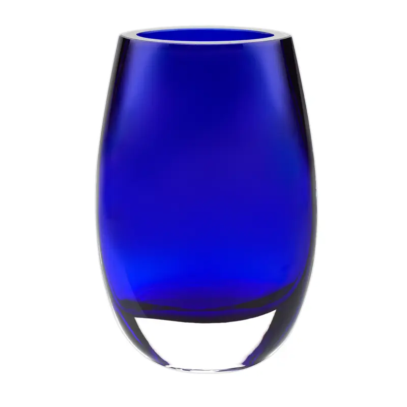 8 Mouth Blown Crystal Cobalt Blue Vase By Homeroots