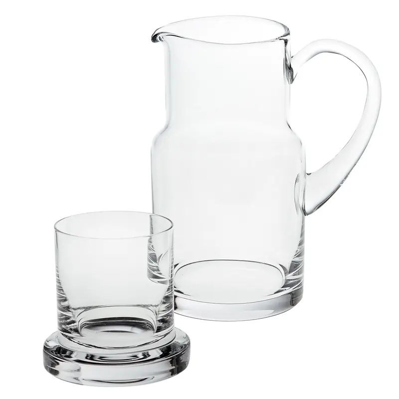 8 Mouth Blown Glass 2 Pc Bedside Or Desktop Carafe Set 24 Oz By Homeroots