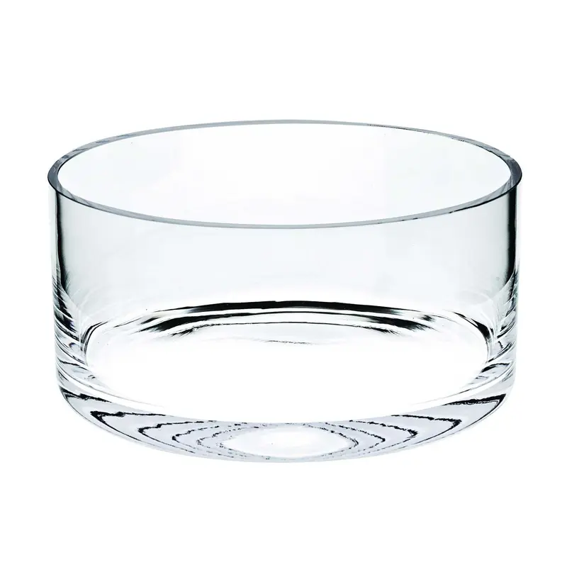 8 Mouth Blown Lead Free Classic Glass Cylinder Bowl By Homeroots