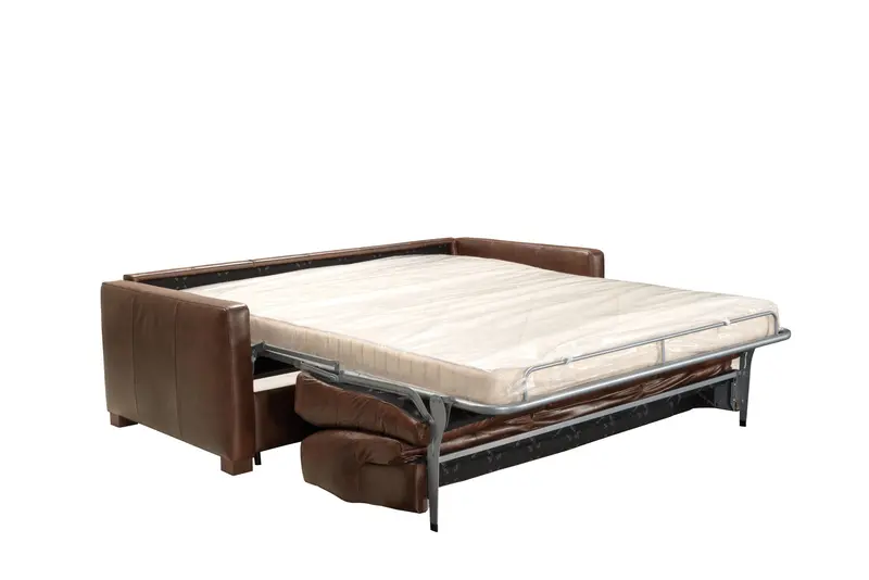 81" Brown Leather And Black Sleeper Sofa By Homeroots