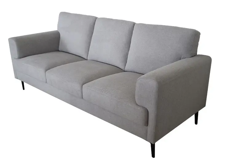 84" Light Gray Linen And Black Sofa By Homeroots