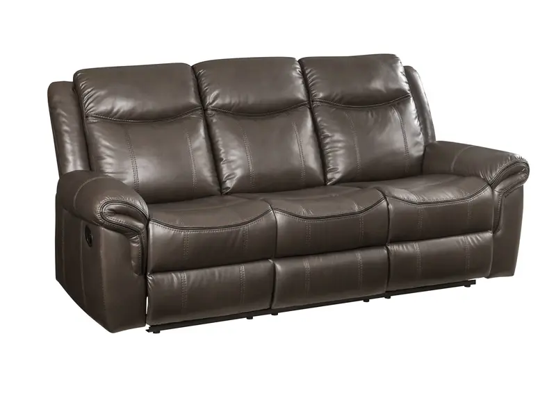 89" Brown Leatheraire And Black Usb Sofa By Homeroots