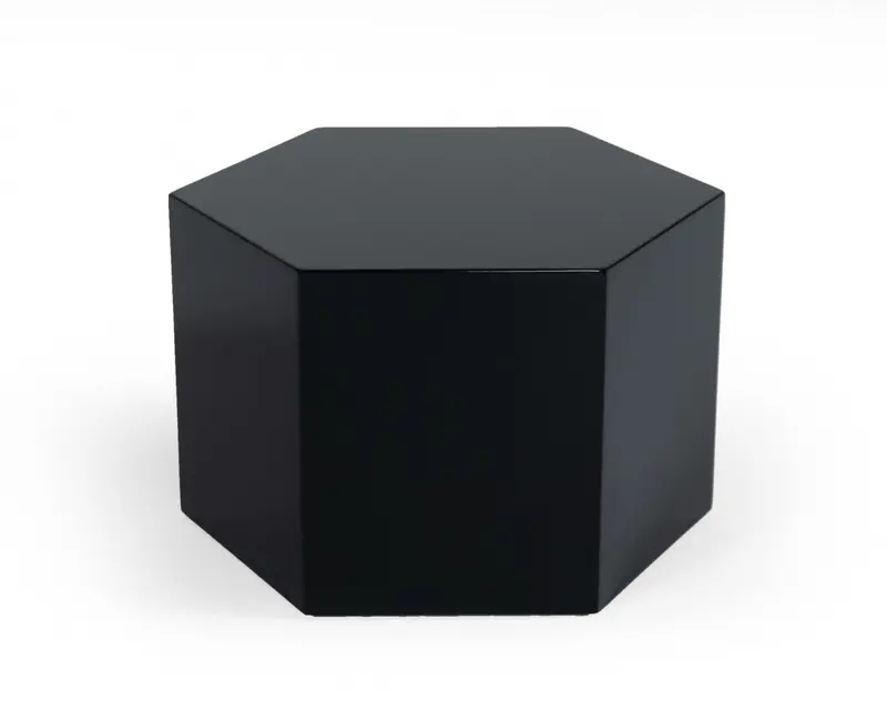9" Black Hexagon End Table With By Homeroots