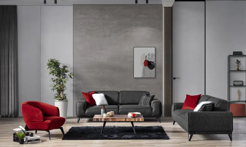 90" Dark Gray Linen Sleeper Sofa By Homeroots