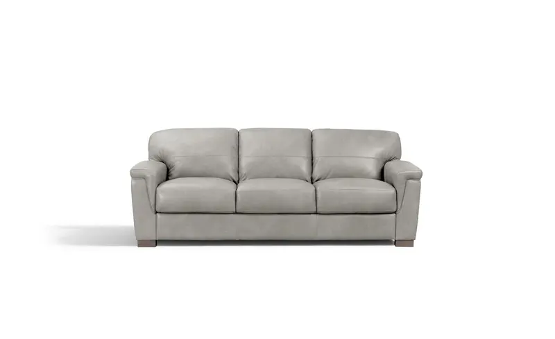 91" Gray Leather And Black Sofa By Homeroots