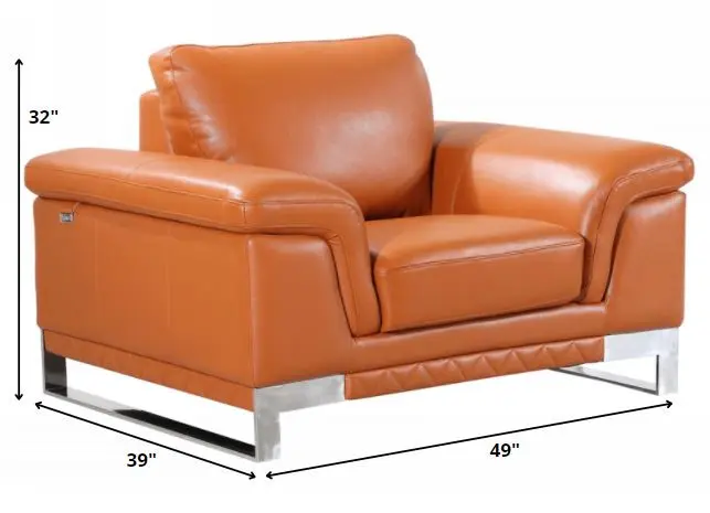 96" Lovely Camel Leather Sofa Set By Homeroots