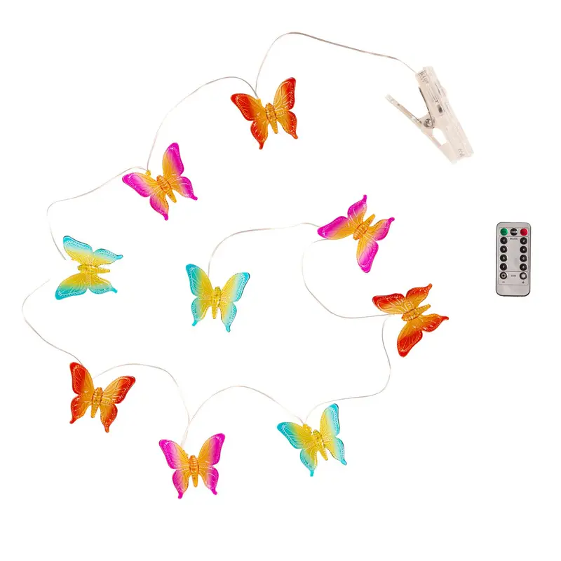 99"L String Lights w/ Timer and Remote, Butterfly