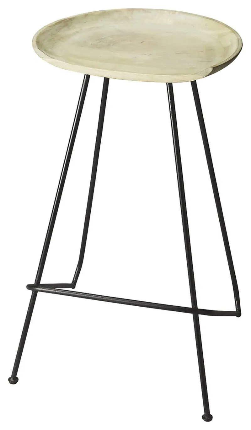 Abstract Iron Backless Bar Stool By Homeroots