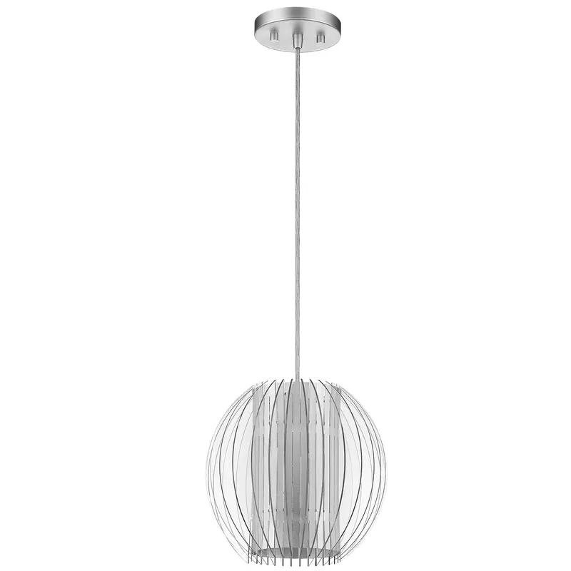 Acrylic and Steel Shade Hanging Globe Light By Homeroots