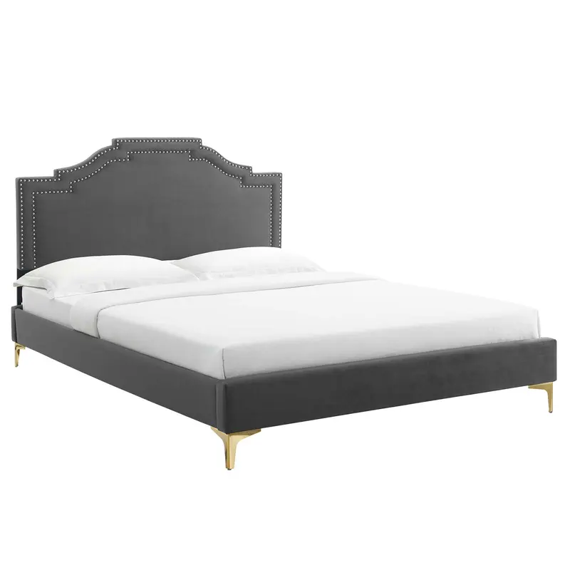 Adelaide Performance Velvet Queen Platform Bed By Modway - MOD-6580