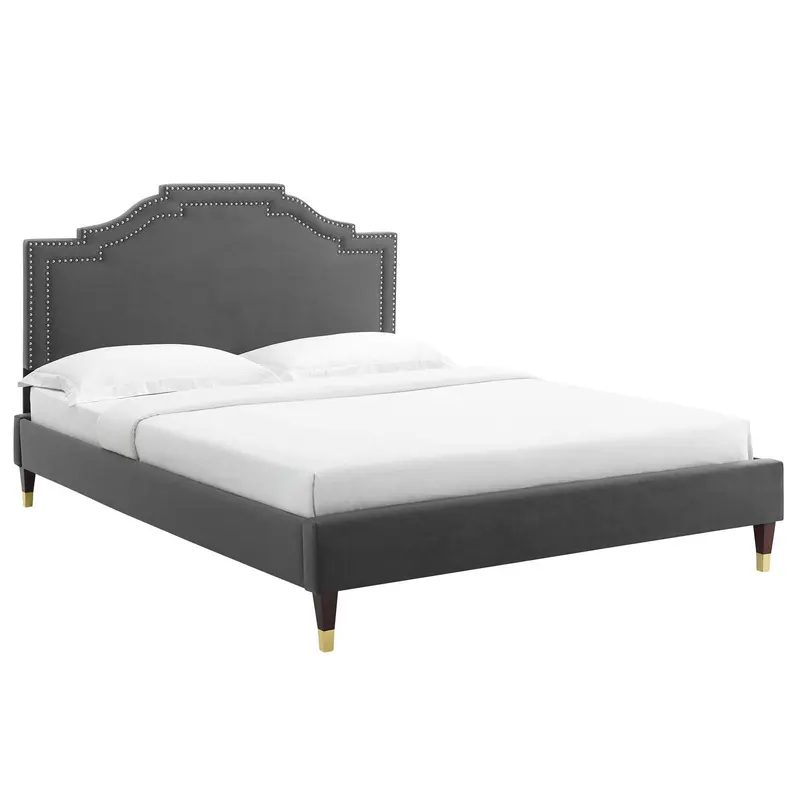 Adelaide Performance Velvet Queen Platform Bed By Modway - MOD-6581