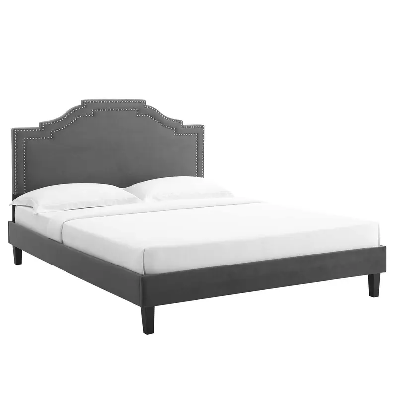 Adelaide Performance Velvet Queen Platform Bed By Modway - MOD-6582