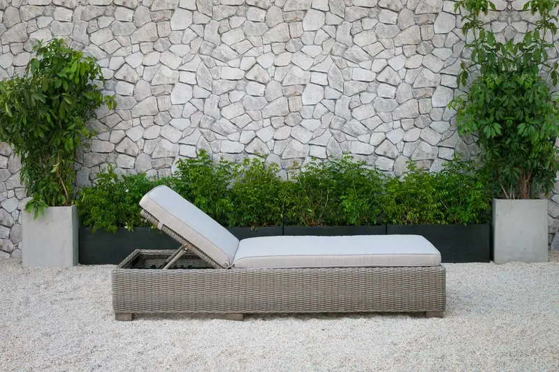 Adjustable Brown Rattan Cushioned Chaise Lounge By Homeroots