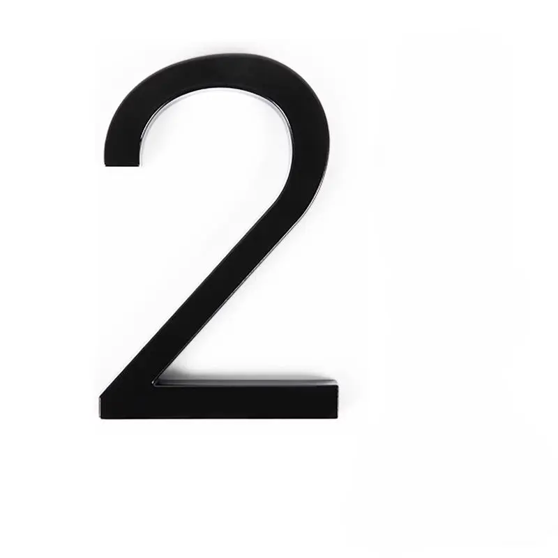 Adoorn 6 in. Black Aluminum Screw-On House Number 2 1 pc (Pack of 4)