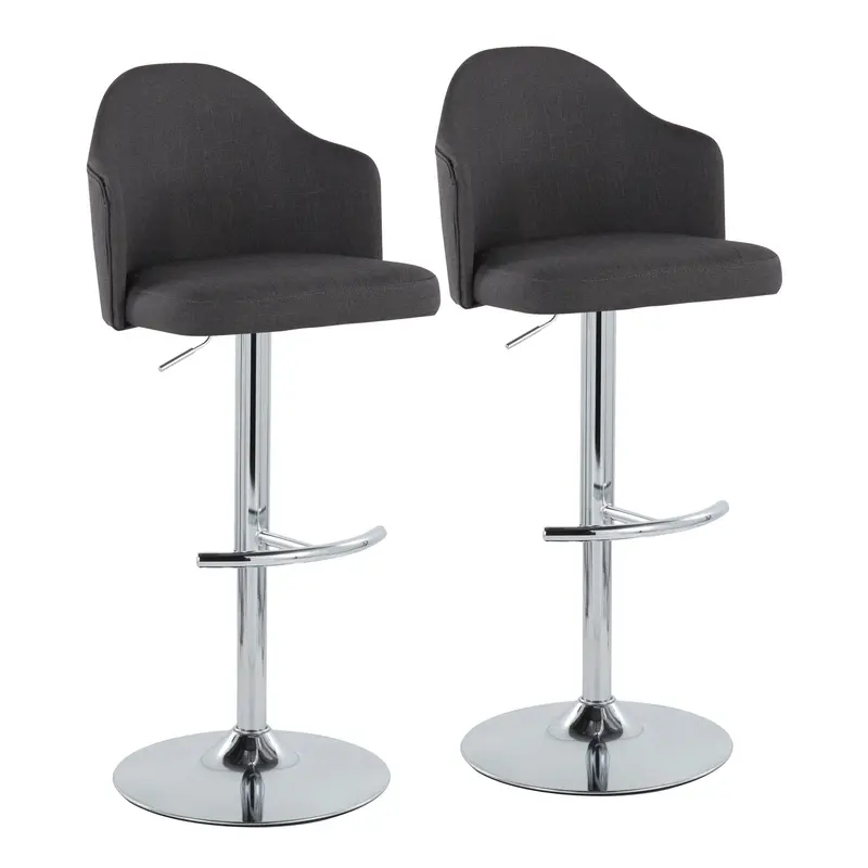 Ahoy Adjustable Barstool - Set of 2 By LumiSource - BS-AHOYUPFB-RT2 CHRCHAR2