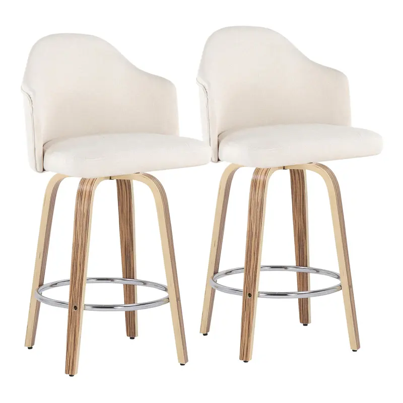 Ahoy Counter Stool - Set of 2 Cream By LumiSource - B26-AHOYUPGRT-R2 ZBCR2