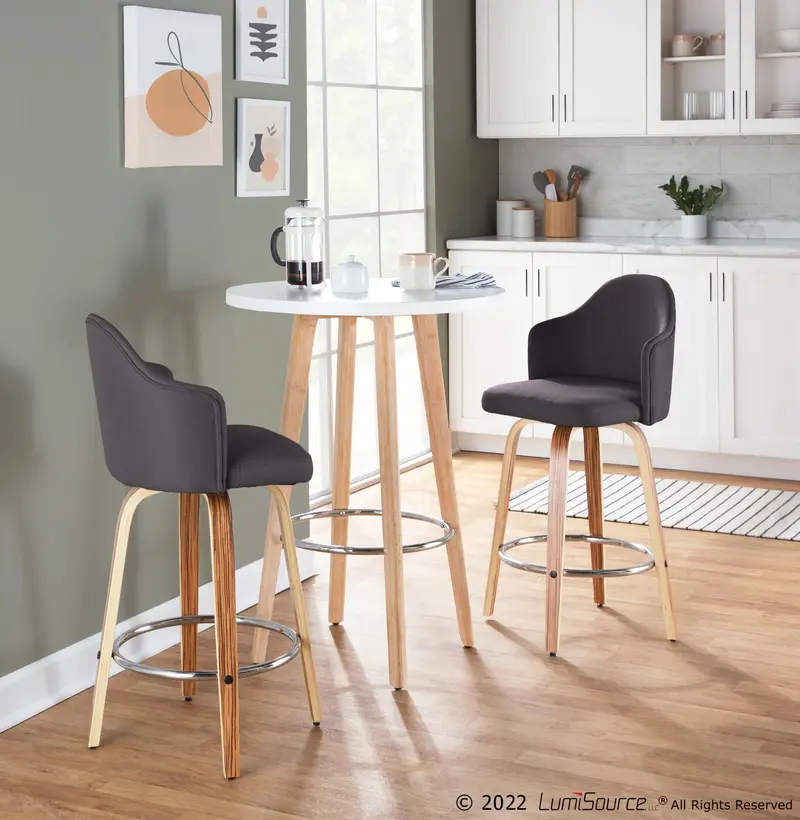 Ahoy Counter Stool - Set of 2 Gray By LumiSource - B26-AHOYUPGRT-R2 ZBCHAR2