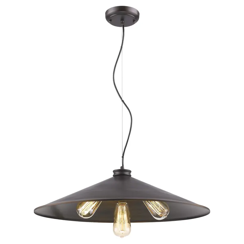 Alcove 4-Light Oil-Rubbed Bronze Pendant With Raw Brass Interior Shade By Homeroots