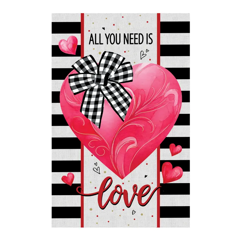 All You Need Is Love Applique House Flag