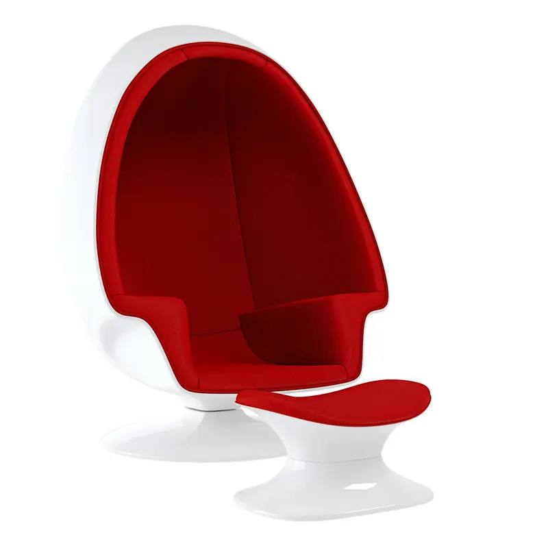 Alpha Egg Chair & Ottoman, Red By World Modern Design